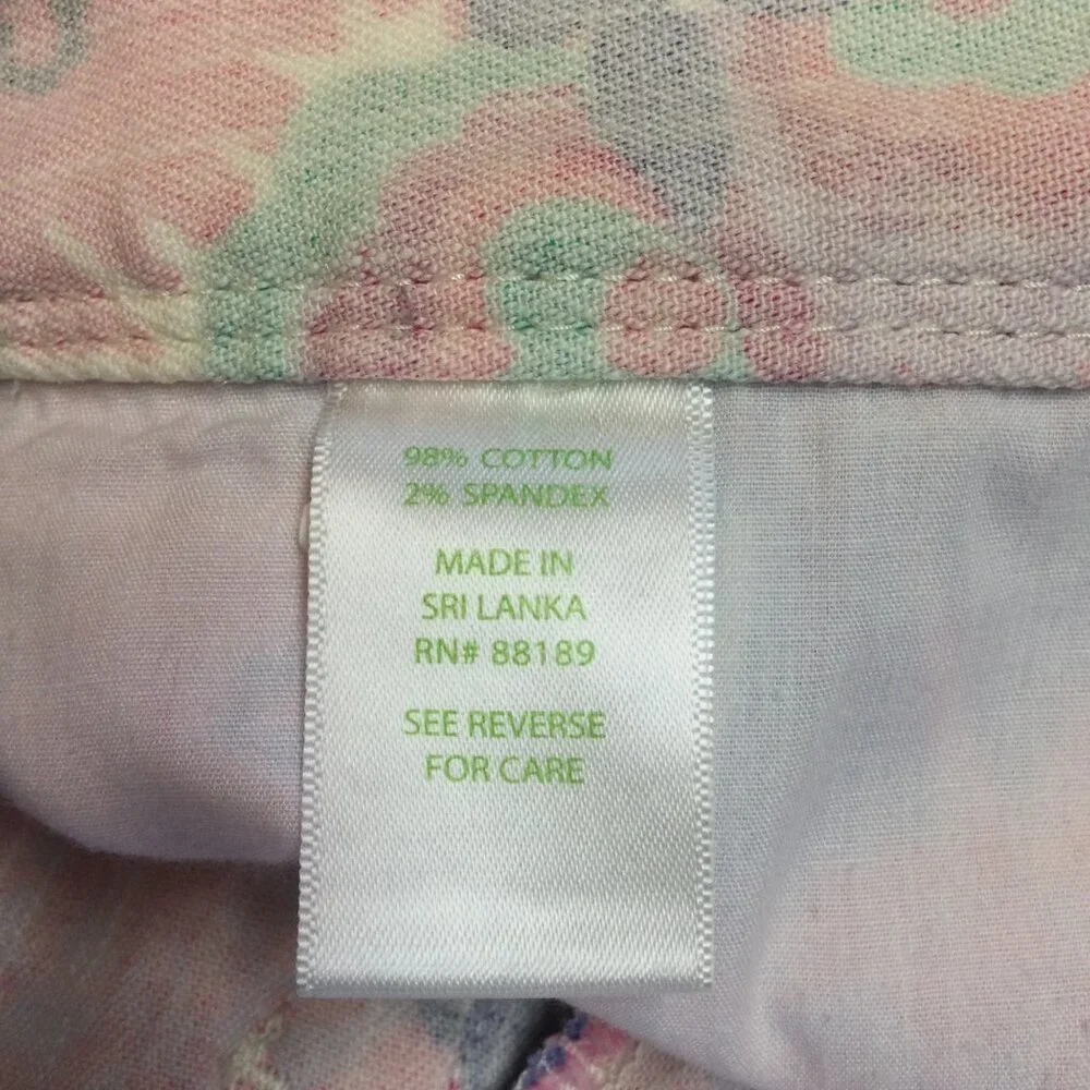 Lilly Pulitzer Worth Skinny Mini Floral Print Jeans Size 00 Multicolor Preppy